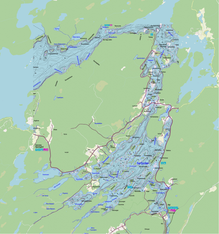 Dybdekart Sørfjorden